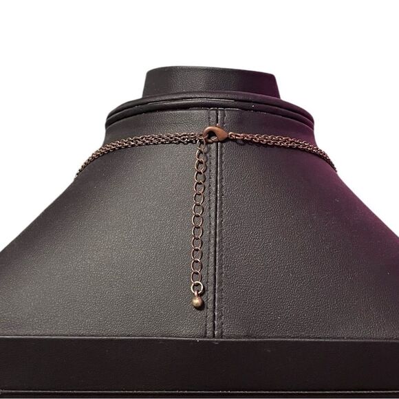 Vintage White Rhinestone Antique Gold Tone Statement Necklace - Picture 2 of 2